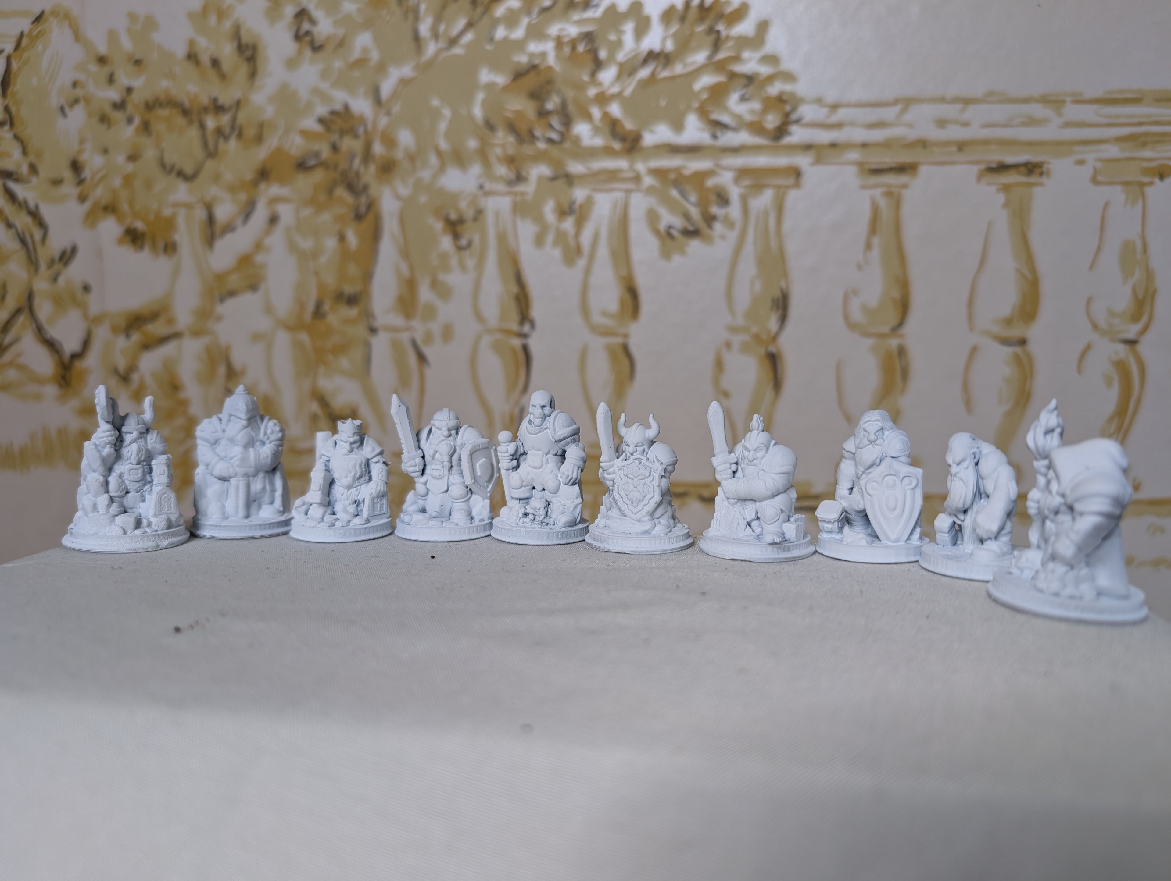 Dwarven Miniatures - 10 Pack! - 1.5 in - Resin cast - Primed