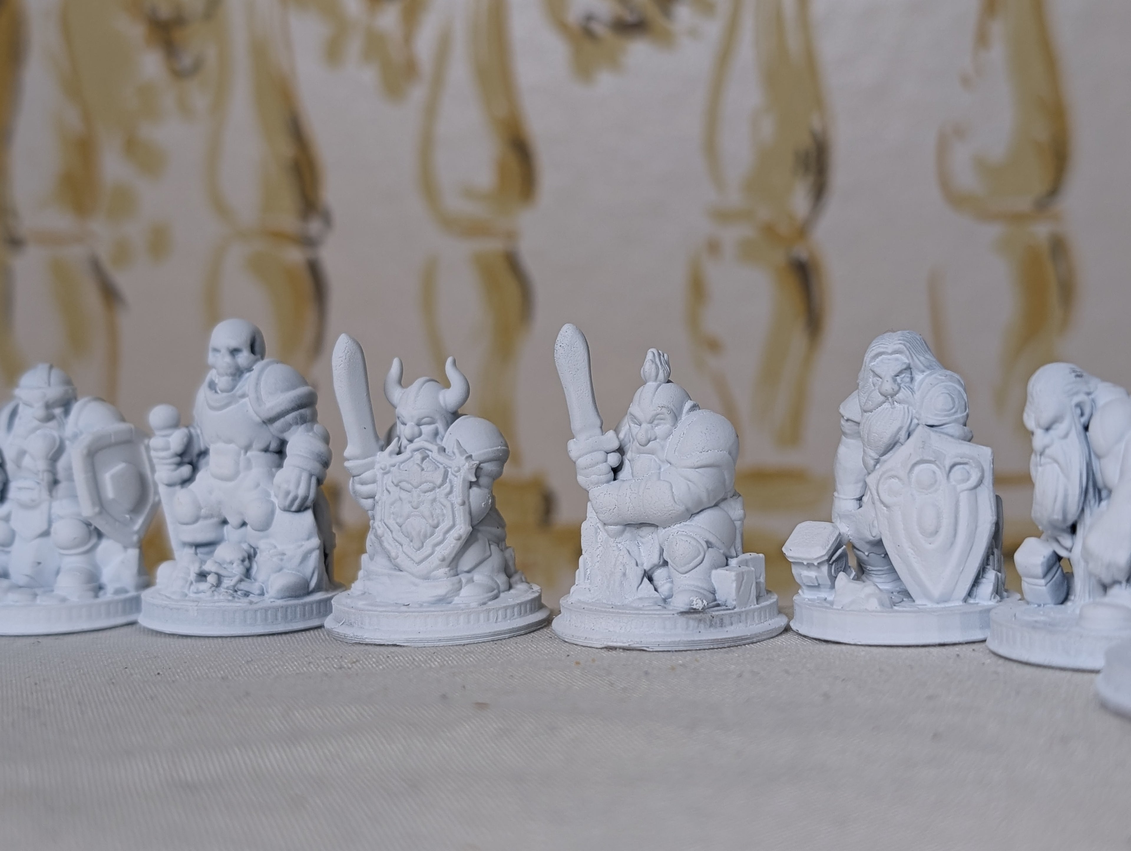 Dwarven Miniatures - 10 Pack! - 1.5 in - Resin cast - Primed
