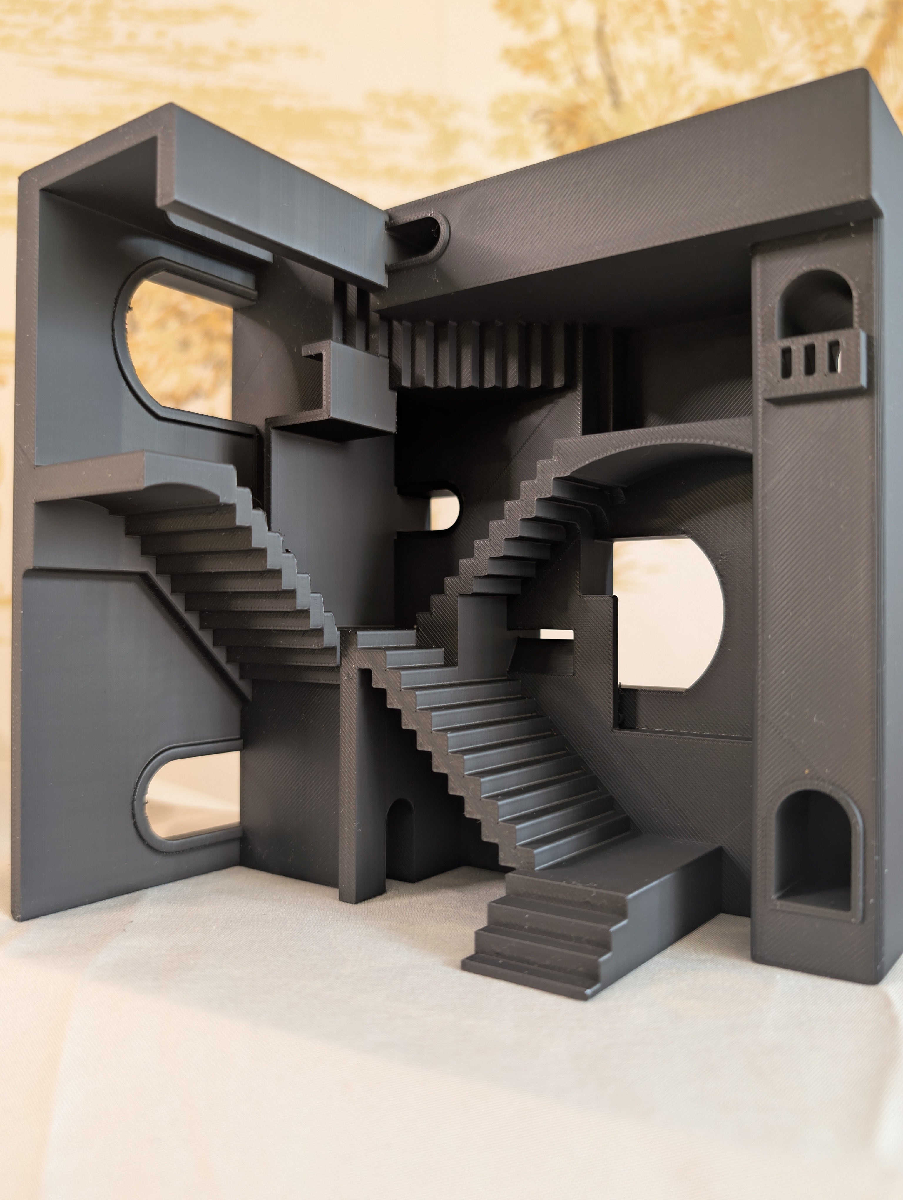 Relativism - Escher Inspired Desk Piece - 8 in x 5 in